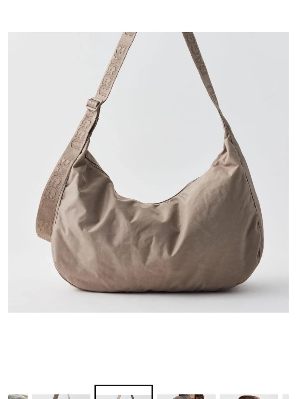 BAGGU Crescent Shoulder Bag in Dove